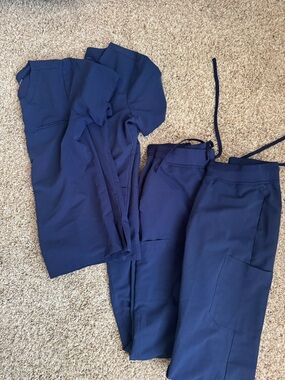 Mandala Scrub Women’s 2 sets of Navy Blue Scrub Pants and top